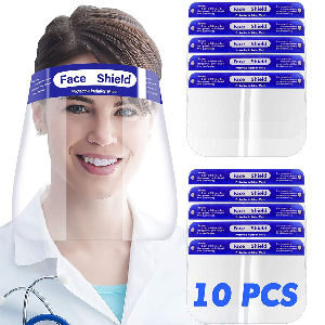 Pantalla protecciÃ³n facial transparente reutilizable, pack de 10 unidades